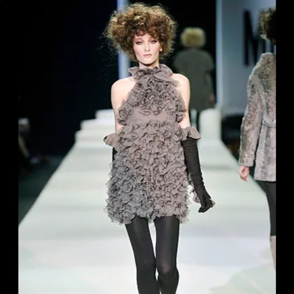 Moschino Fall 2008 Runway Ready Wear silk chiffon red mini dress